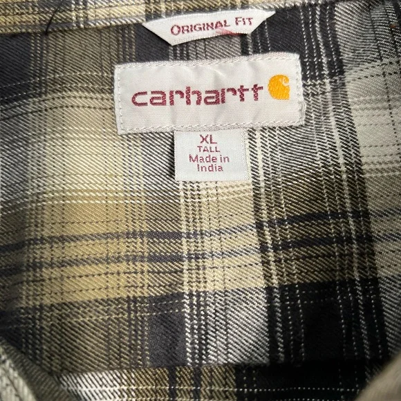 CARHARTT MEN’S HUBBARD PLAID FLANNEL SHIRT - Picture 7 of 7